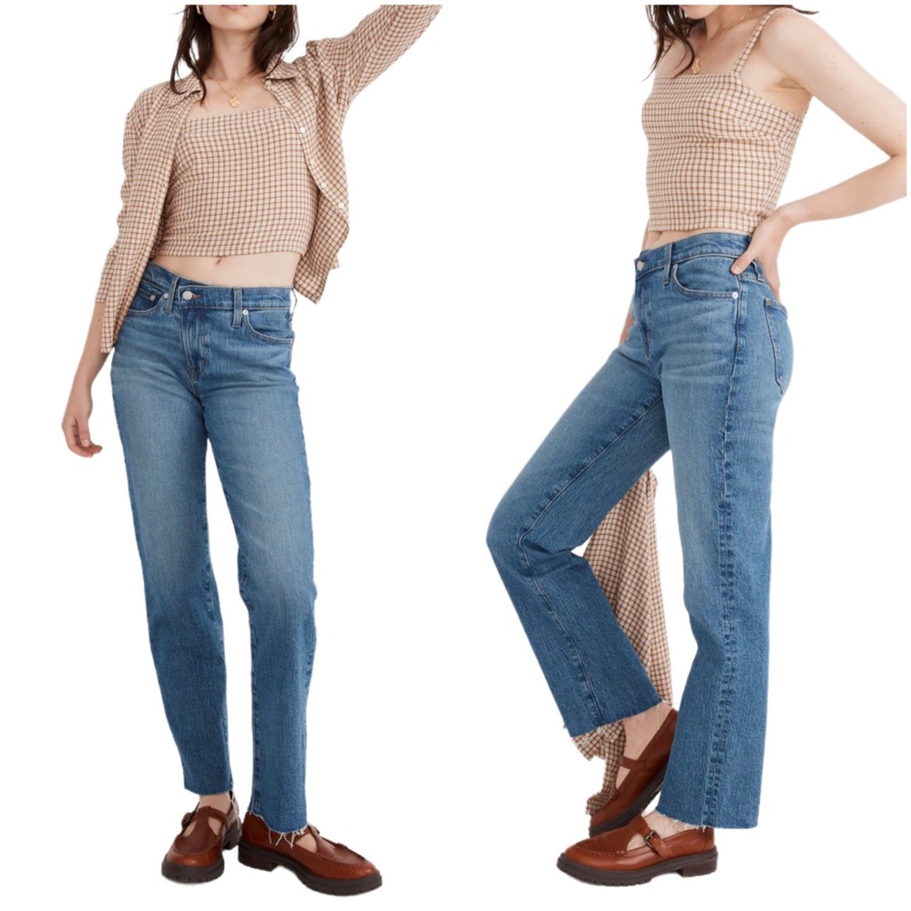 Madewell NWT Straight Leg Criss Cross Mom Jeans